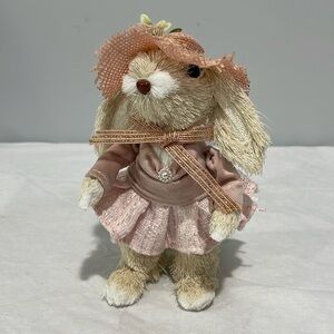 Bloom Easter Bunny small 7.5” figurine standing neutral pink colors decorative